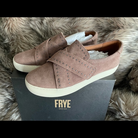 NIB FRYE Nina stud slip on dusty rose suede shoes - Picture 6 of 7